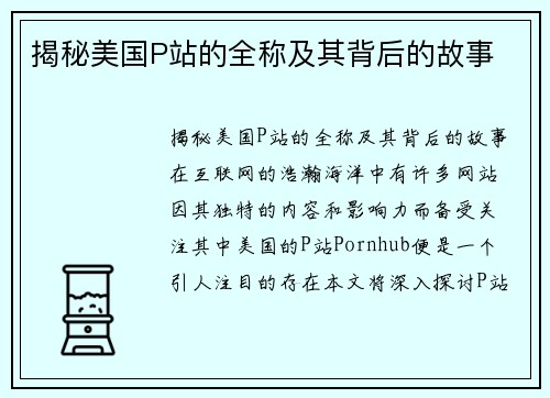 揭秘美国P站的全称及其背后的故事